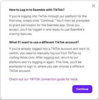 TikTok Settings screen